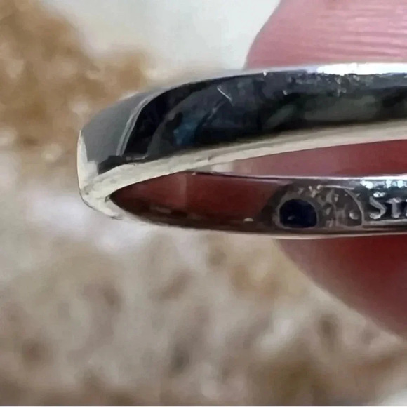 "Stunning Stauer .925 Sterling Silver CZ Sapphire Ring - Size 8" - Picture 6 of 7